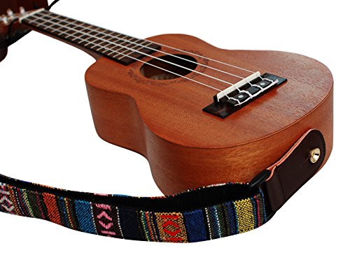 Classic Country Style Ukulele Shoulder Strap With Leather Locker