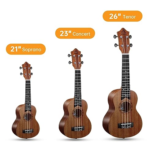 Concert Ukulele Starter Kit for Kids and Adults