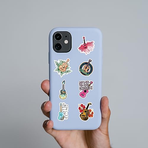 61Pcs Ukulele Stickers Pack for Water Bottle, Laptop