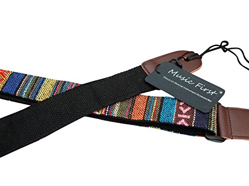 Classic Country Style Ukulele Shoulder Strap With Leather Locker