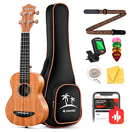 Donner Tenor Ukulele Mahogany Bundle Kit & Free Lesson