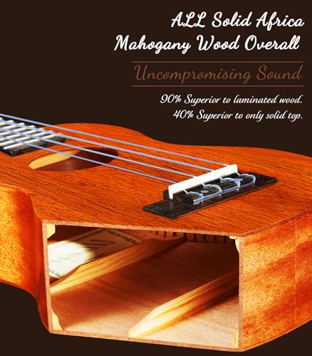 Concert Ukulele Bundle: Solid Mahogany, 23inch - Adults/Kids