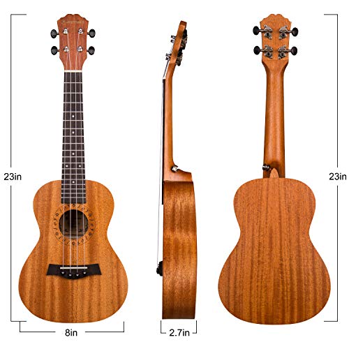 Joyful 23" Concert Mahogany Ukulele Set, Natural