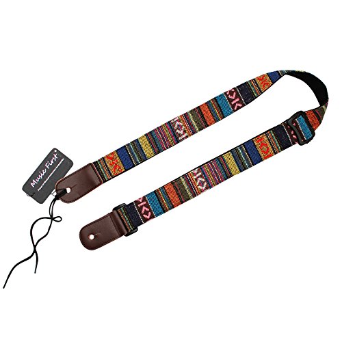 Classic Country Style Ukulele Shoulder Strap With Leather Locker