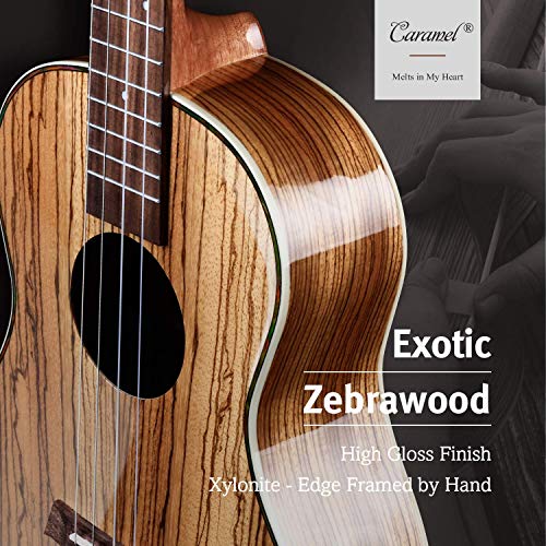 Caramel Zebrawood High Gloss Electric Tenor Ukulele Kit
