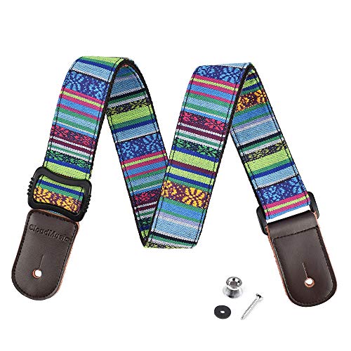 CLOUDMUSIC Colorful Hawaiian Ukulele Strap (National Blue)