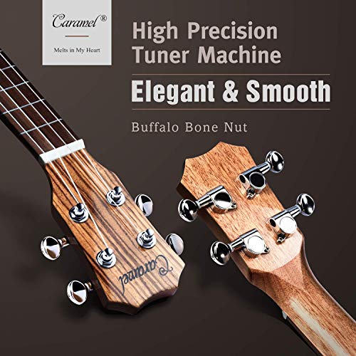 Caramel Zebrawood High Gloss Electric Tenor Ukulele Kit