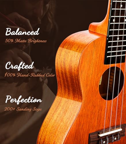 Concert Ukulele Bundle: Solid Mahogany, 23inch - Adults/Kids