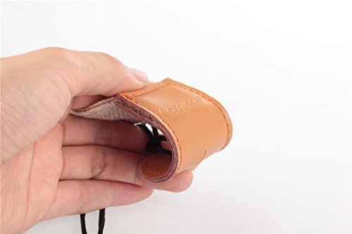 Adjustable Genuine Leather Ukulele Strap in Linen Brown