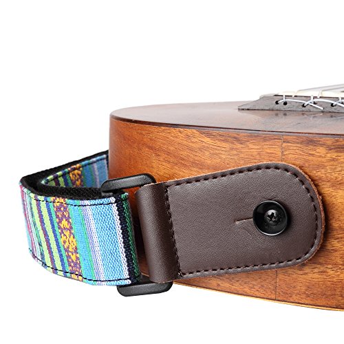 CLOUDMUSIC Colorful Hawaiian Ukulele Strap (National Blue)