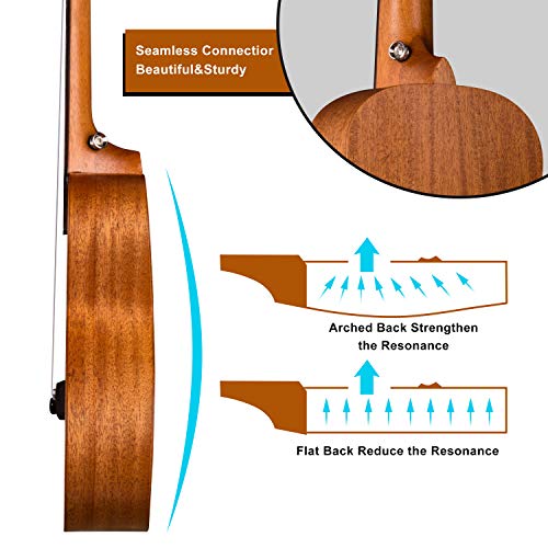 Joyful 23" Concert Mahogany Ukulele Set, Natural