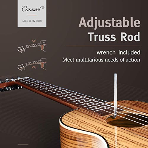 Caramel Zebrawood High Gloss Electric Tenor Ukulele Kit
