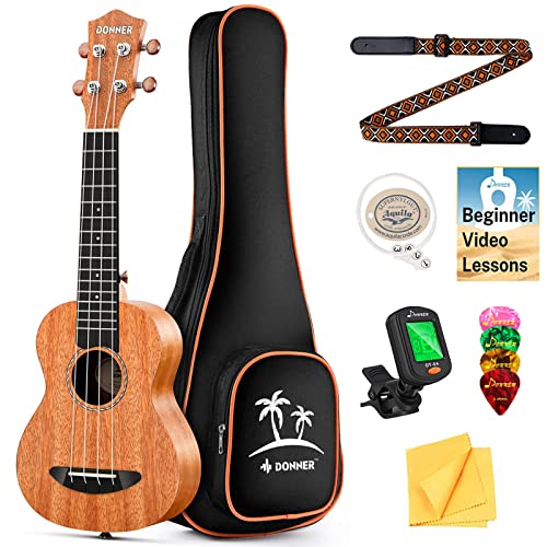 Donner Tenor Ukulele Mahogany Bundle Kit & Free Lesson