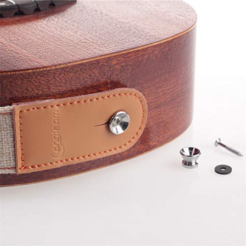 Longteam Ukulele Strap: Simple Leather, Adjustable Length, Durable
