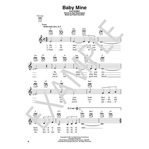 Disney Songs Ukulele Songbook - Top 50 Picks