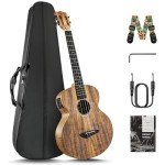 Caramel CB207 Acacia Baritone Electric Ukulele Bundle