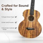 Caramel CB207 Acacia Baritone Electric Ukulele Bundle