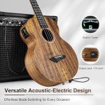 Caramel CB207 Acacia Baritone Electric Ukulele Bundle