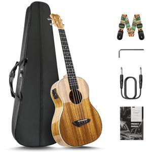Caramel High Gloss Baritone Electric Ukulele Starter Pack