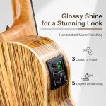 Caramel High Gloss Baritone Electric Ukulele Starter Pack