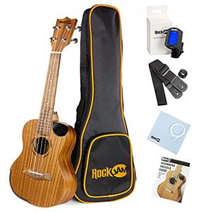 RockJam Tenor Ukulele Kit with Accessories, Natural