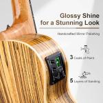 Caramel Zebrawood High Gloss Electric Tenor Ukulele Kit