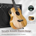 Caramel Zebrawood High Gloss Electric Tenor Ukulele Kit