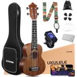 21-Inch Sapele Soprano Ukulele Kit for Beginners/Kids/Students
