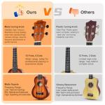 21-Inch Sapele Soprano Ukulele Kit for Beginners/Kids/Students