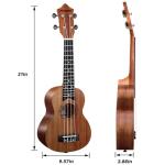21-Inch Sapele Soprano Ukulele Kit for Beginners/Kids/Students