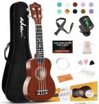ADM Soprano Ukulele Beginner Kit 21" Hawaiian Wood Brown