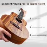 Caramel Concert Ukulele Kit with Acacia Wood