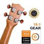 Kmise Baritone Ukulele Mahogany Uke DGBE Strap Picks