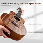 Caramel Concert Ukulele Kit with Acacia Wood