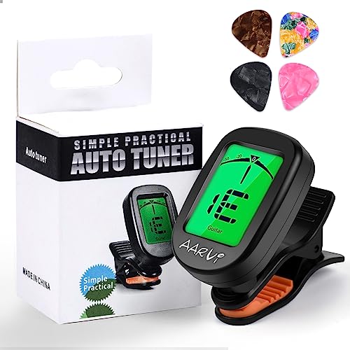 Clip-On Tuner: Multi-Instrument LCD Display, 4 Picks