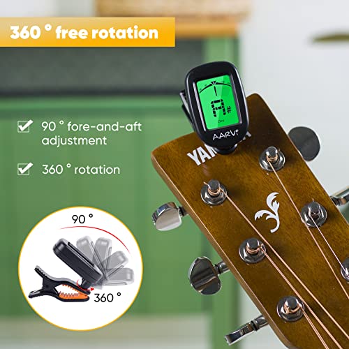 Clip-On Tuner: Multi-Instrument LCD Display, 4 Picks