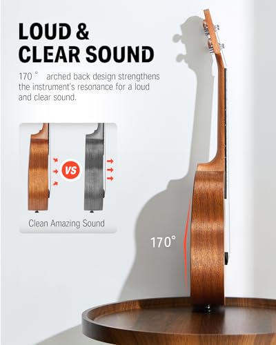 Donner Concert Ukulele Mahogany 23 Inch Uke Kit