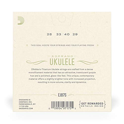 D'Addario EJ87S Titanium Soprano Ukulele Strings