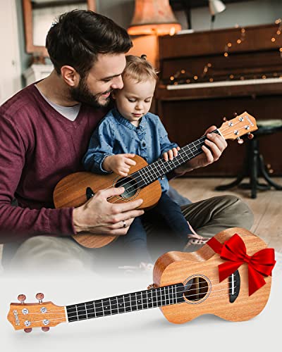 Donner Concert Ukulele Mahogany 23 Inch Uke Kit