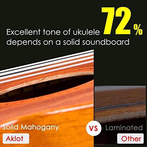 AKLOT Solid Mahogany Concert Ukulele Kit for Adults
