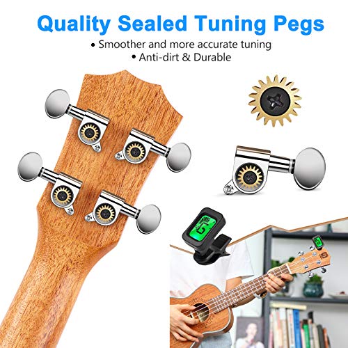 Vangoa 23" Mahogany Ukulele Bundle for Beginners & Pros