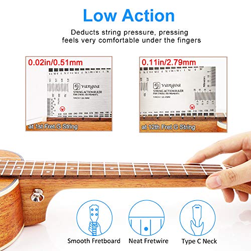 Vangoa 23" Mahogany Ukulele Bundle for Beginners & Pros