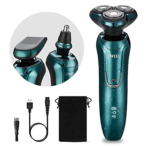 Electric Razor for Men, Mens Electric Razors Beard Shavers for Men Face 3 in 1 Rotary Shavers Nose Sideburn Trimmer Cordless Rechargeable Shaving Kit Wet Dry Use