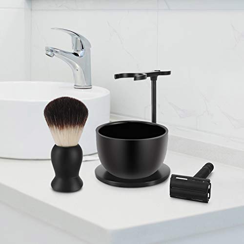 Deluxe Shaving Set with Razor Stand and Soap Bowl