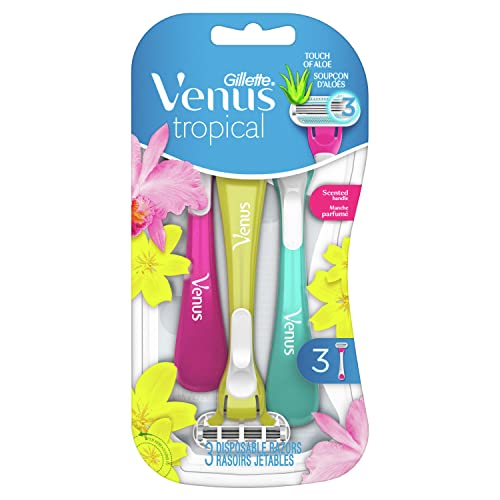 3 Gillette Venus Tropical Women's Razors with Scented Handles