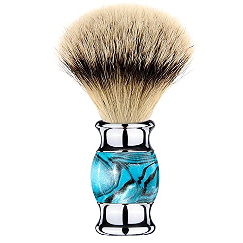 Blue Resin Handle Badger Shaving Brush