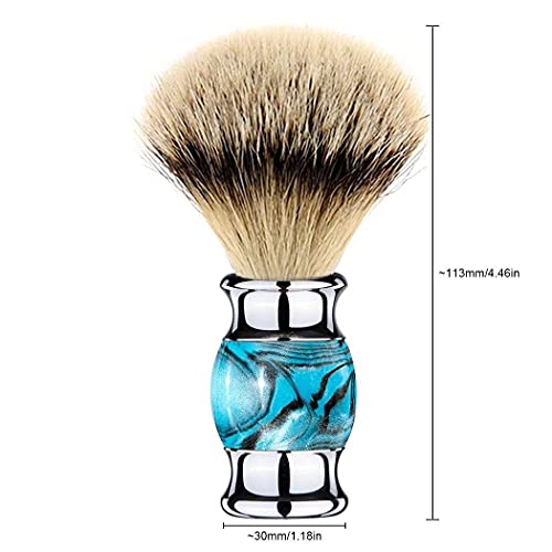 Blue Resin Handle Badger Shaving Brush