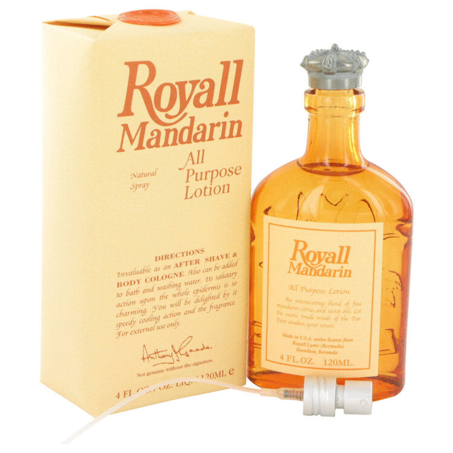 Royall BayRhum Mandarin Orange for Men Aftershave Lotion Cologne, 4oz