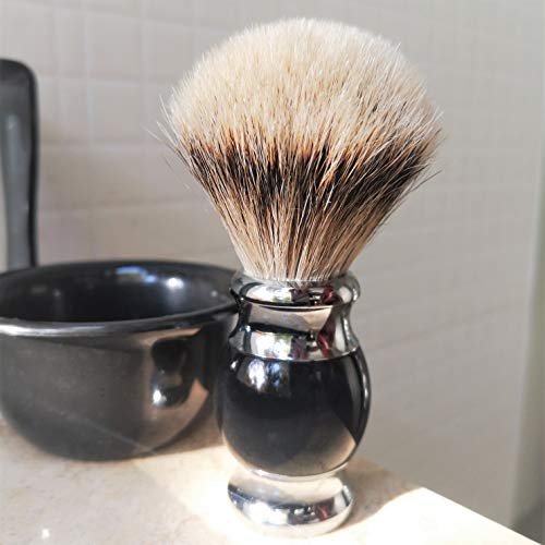 Je&Co Handmade Silvertip Shaving Brush (Black)