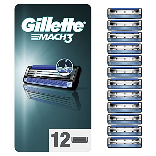 Gillette Mach3 Razor Blades, 12 pack with Trimmer